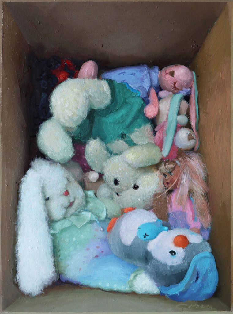 oil paint on fabric