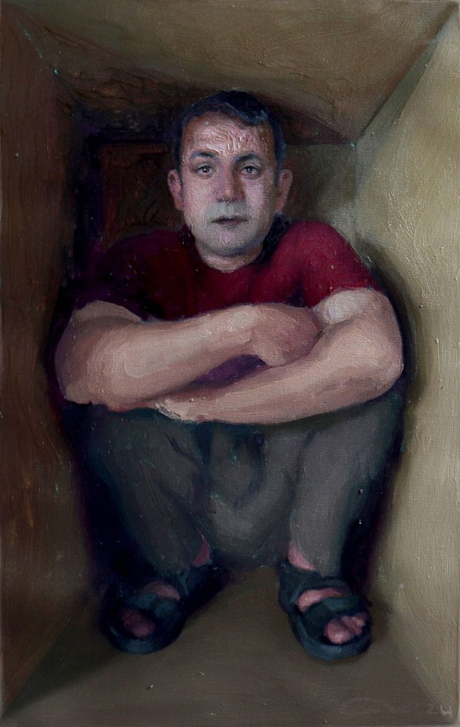 oil paint on fabric