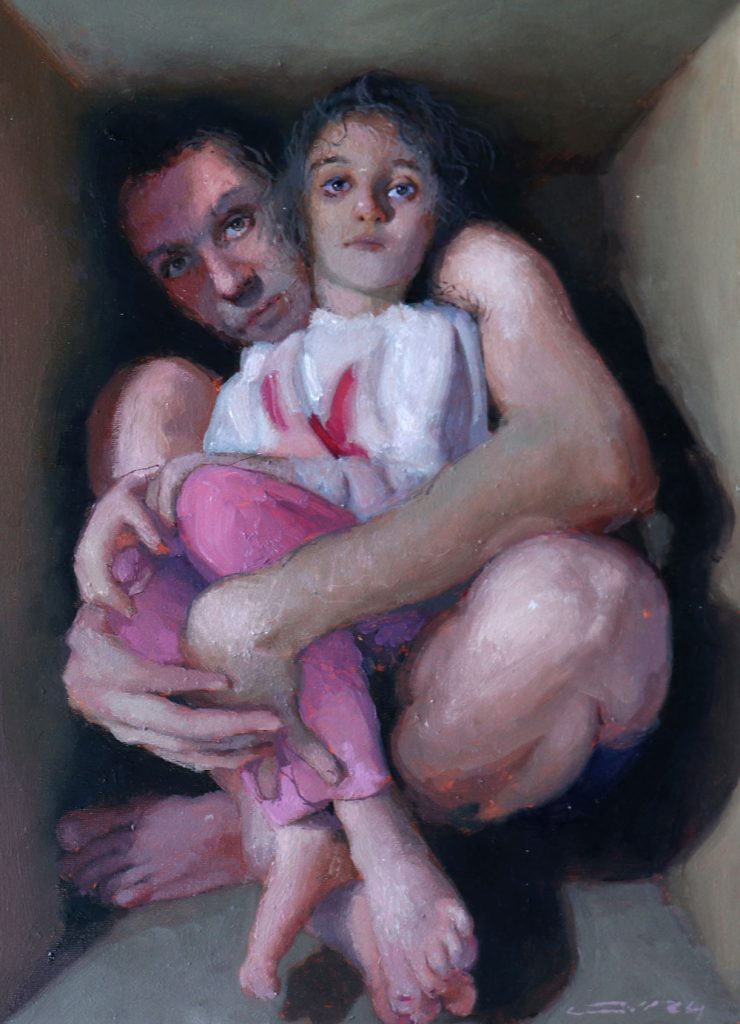 oil paint on fabric