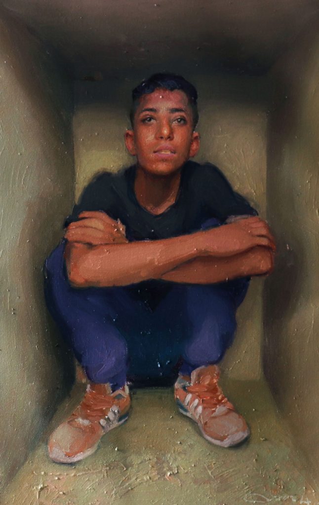 Oil paint on fabric