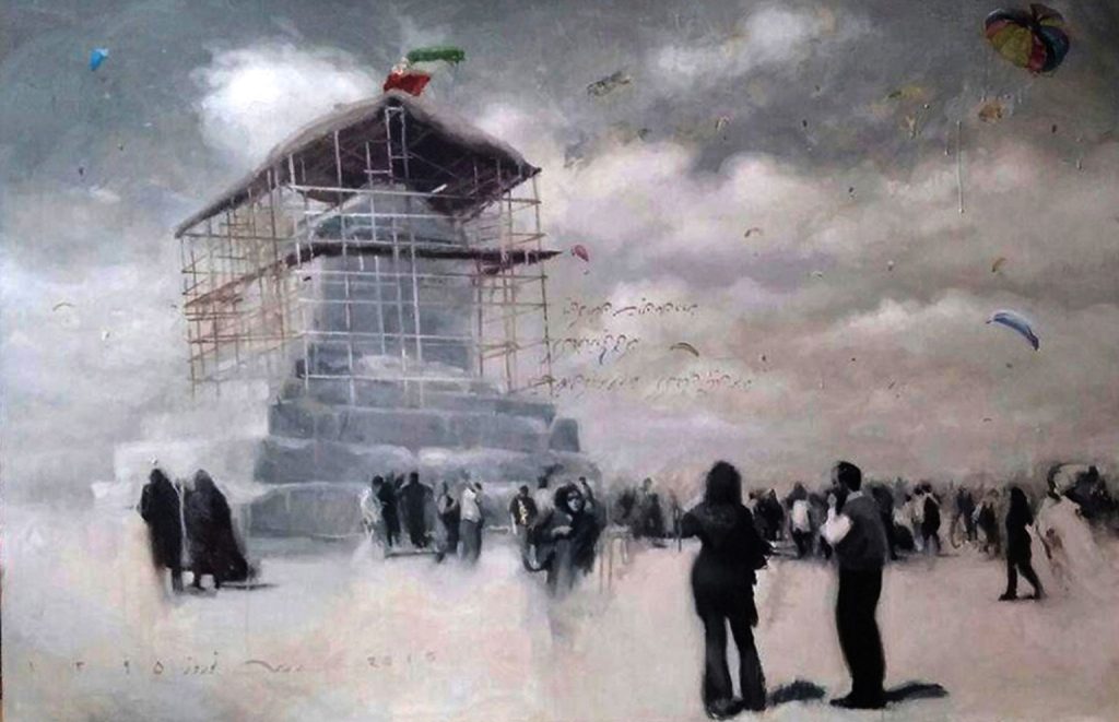 Restoration of Cyrus Palace - oil on canvas -100x150cm